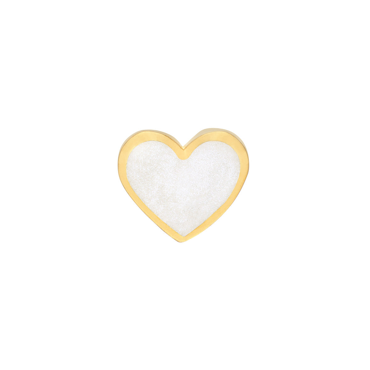 Enamel Heart Stud Earrings 14K Yellow Gold