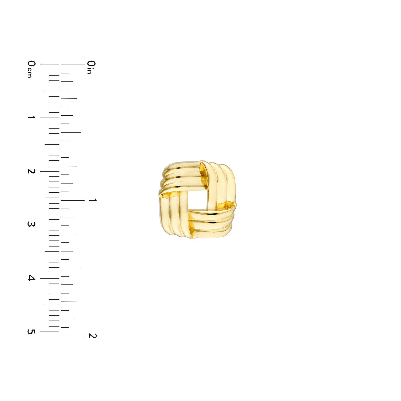 Squared Triple Weave Earrings 14K Yellow Gold