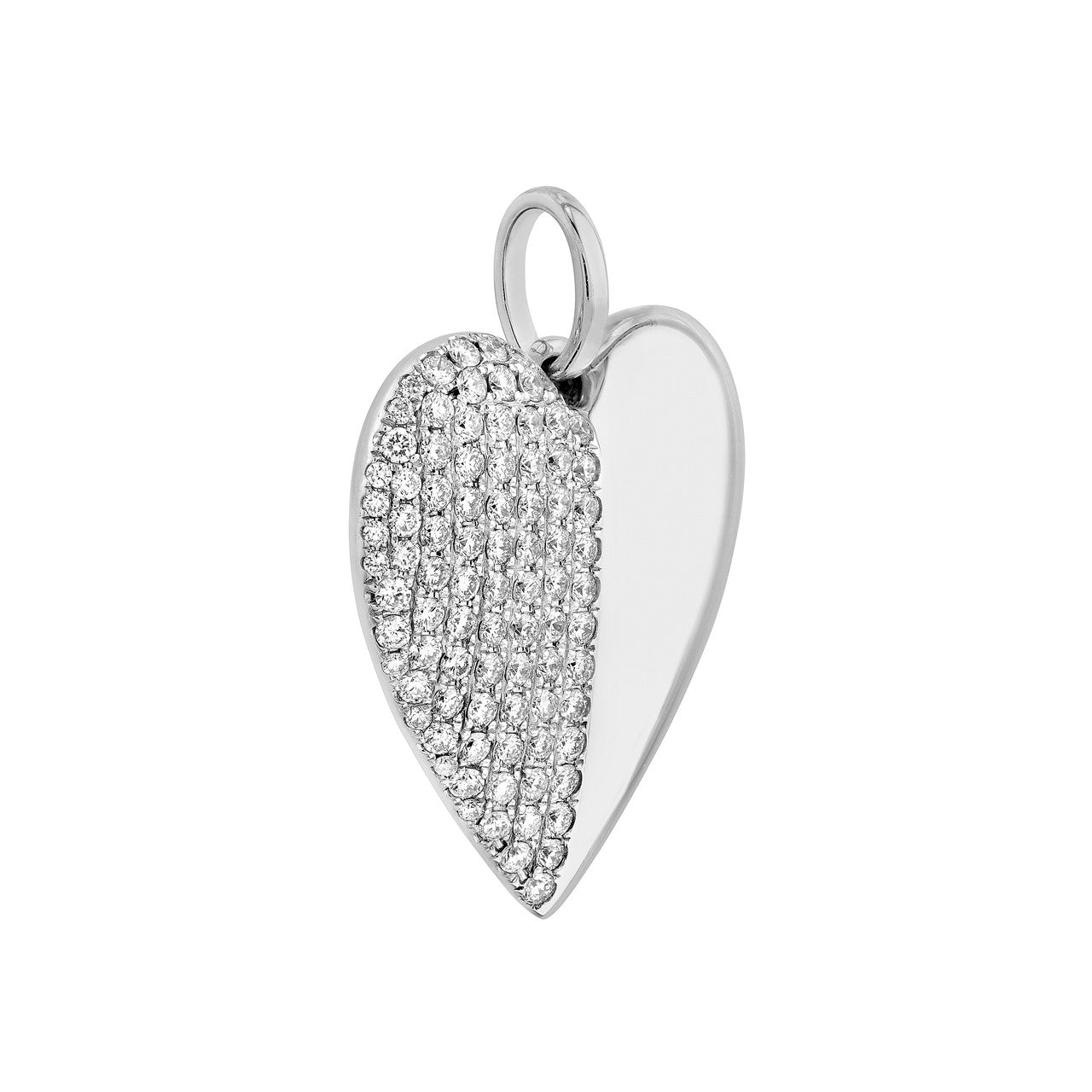 50/50 Diamond Pavé Heart Pendant 14K Gold