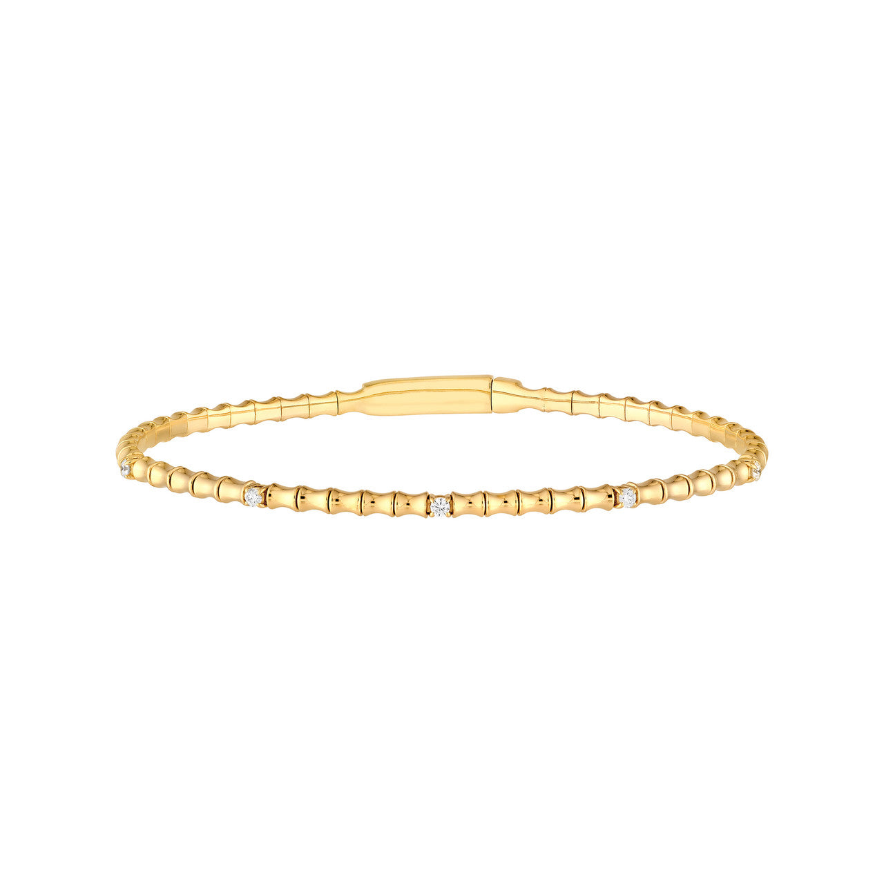 1/6 CTW Diamond Flex Bangle 14K Yellow Gold