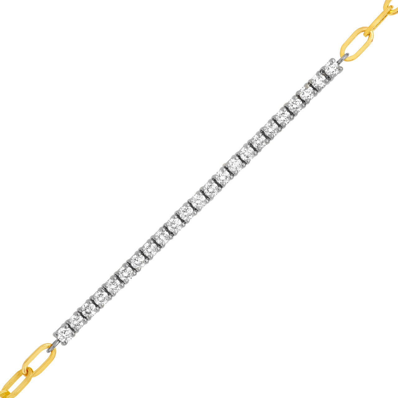 3/4 CTW Diamond Paper Clip Bracelet 14K Two-Tone Gold