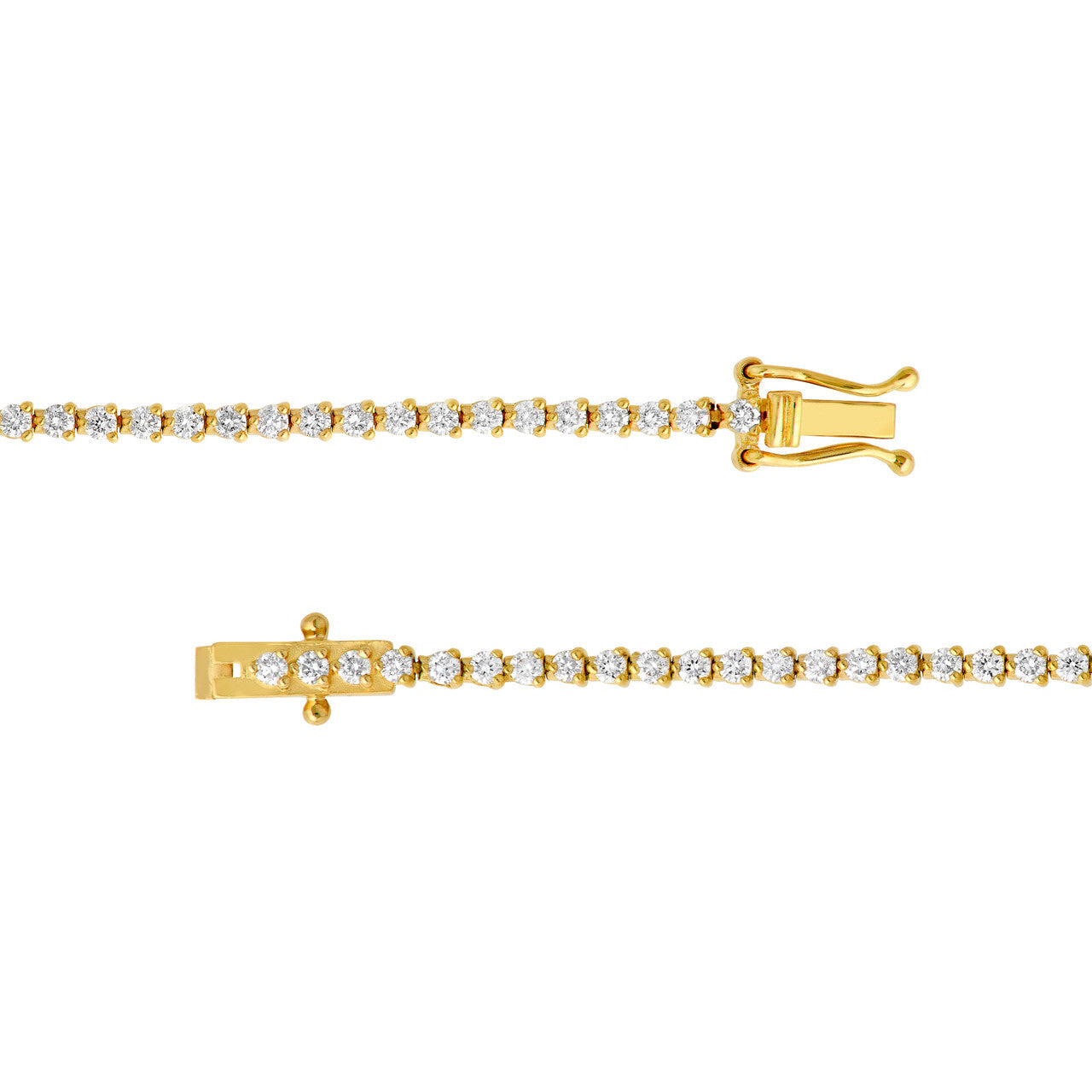 3-Prong Diamond Tennis Bracelet 14K Gold