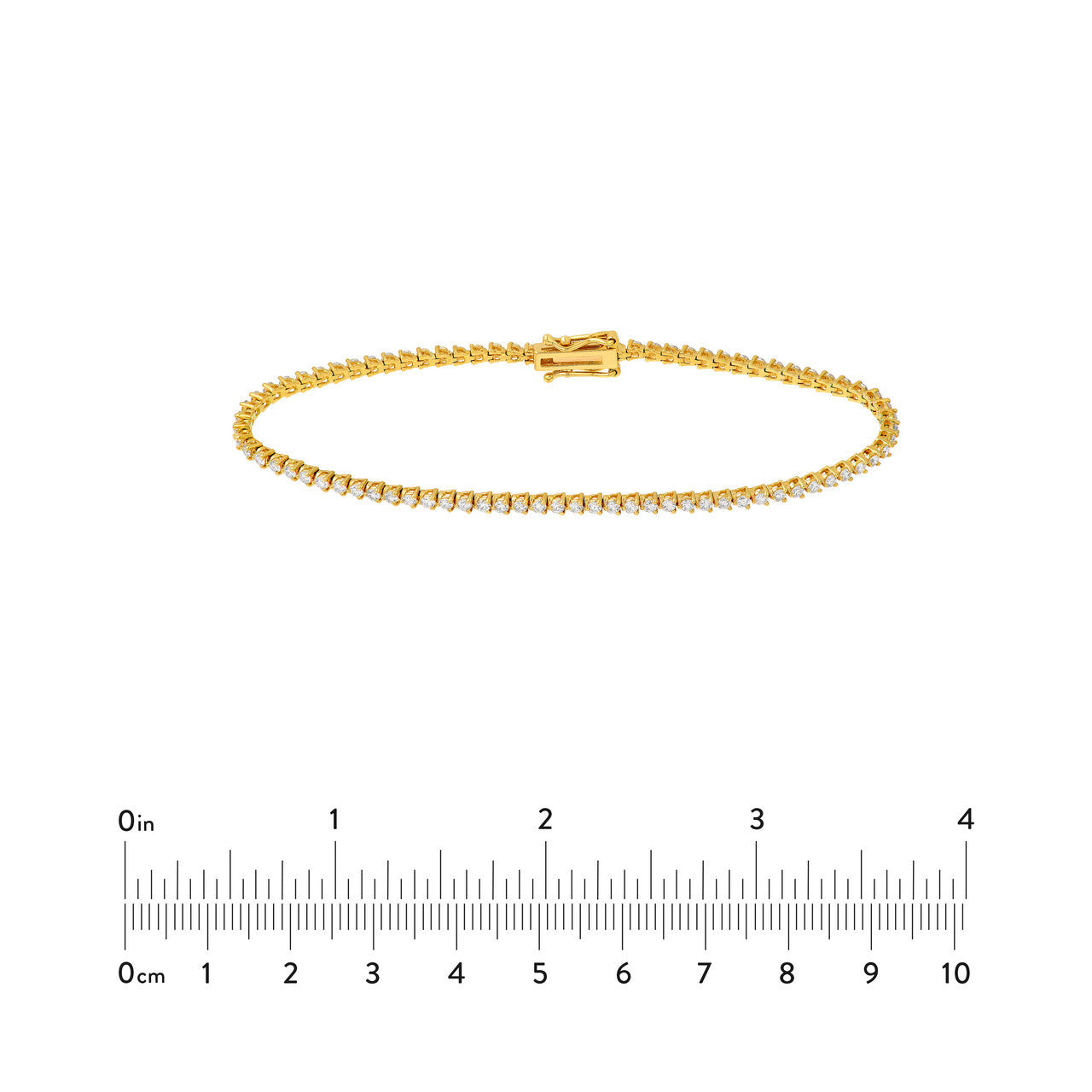 3-Prong Diamond Tennis Bracelet 14K Gold