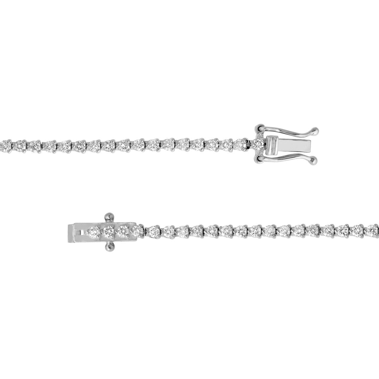 3-Prong Diamond Tennis Bracelet 14K Gold