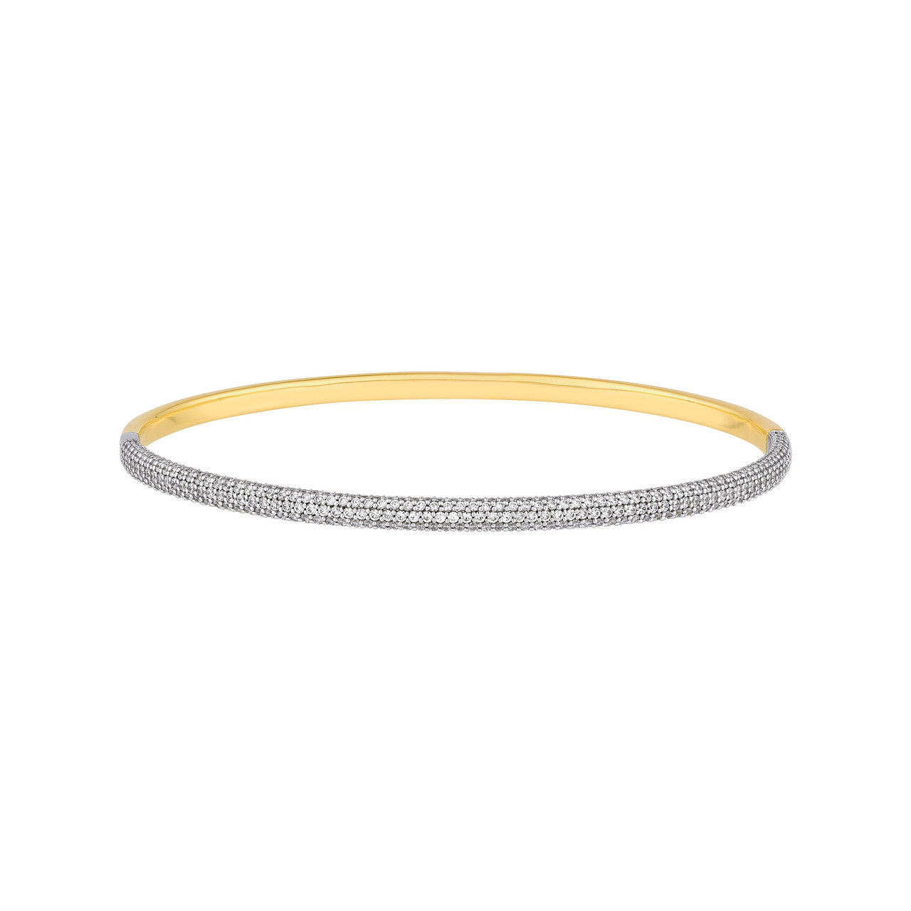 1-7/8 CTW Diamond Half Pavé Bangle 14K Gold