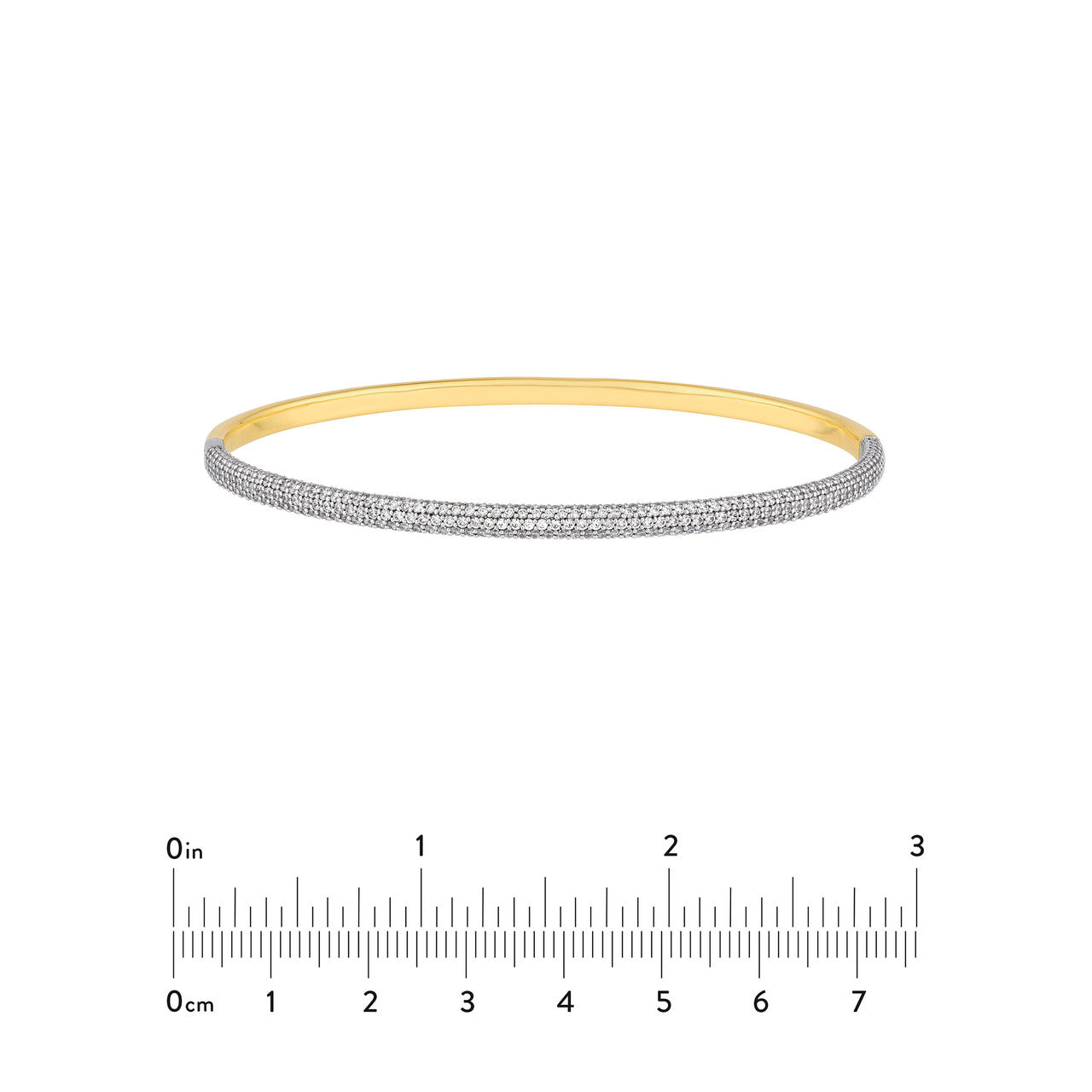 1-7/8 CTW Diamond Half Pavé Bangle 14K Gold