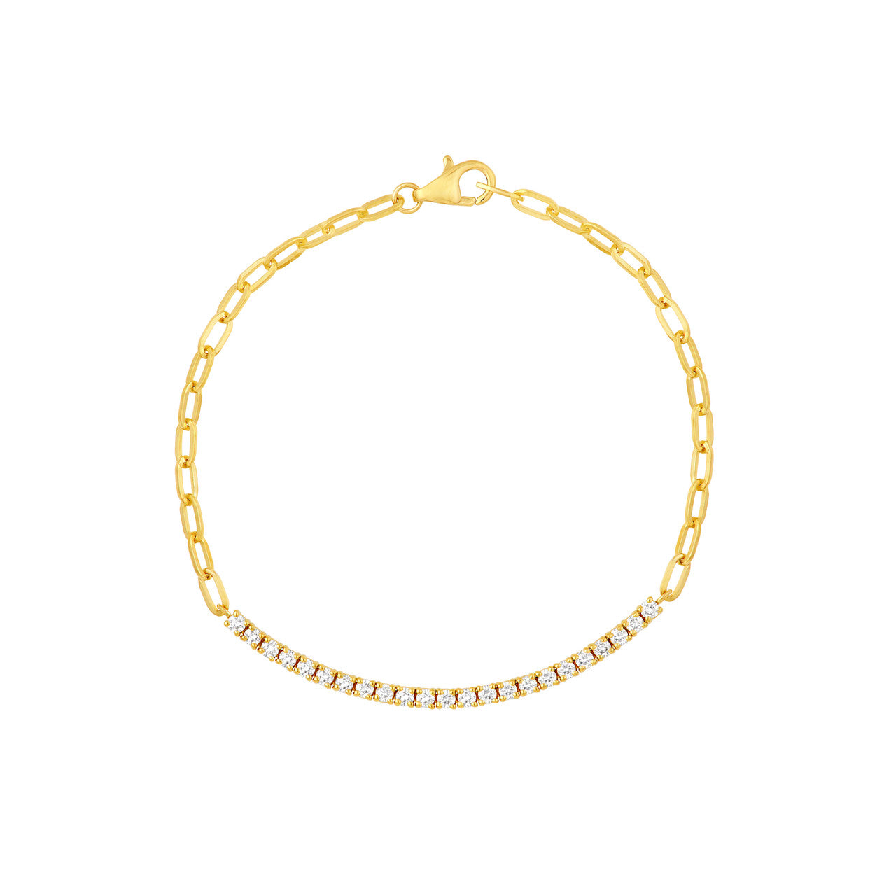 3/4 CTW Diamond Paper Clip Bracelet 14K Yellow Gold