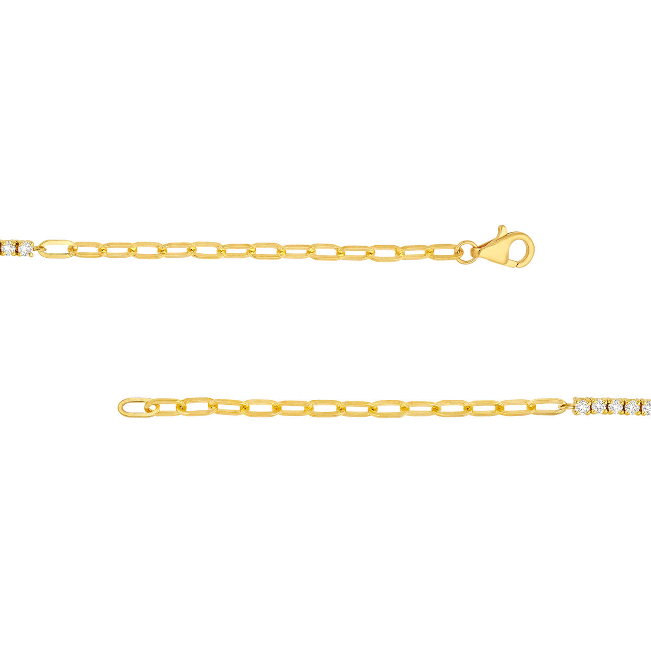 3/4 CTW Diamond Paper Clip Bracelet 14K Yellow Gold