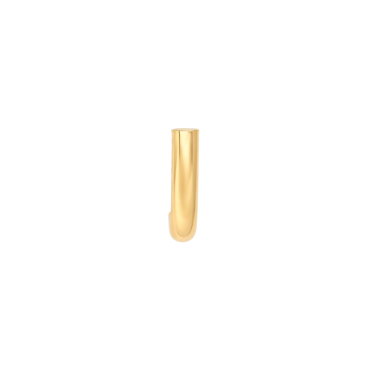 Small Round J Hoop Earrings 14K Yellow Gold