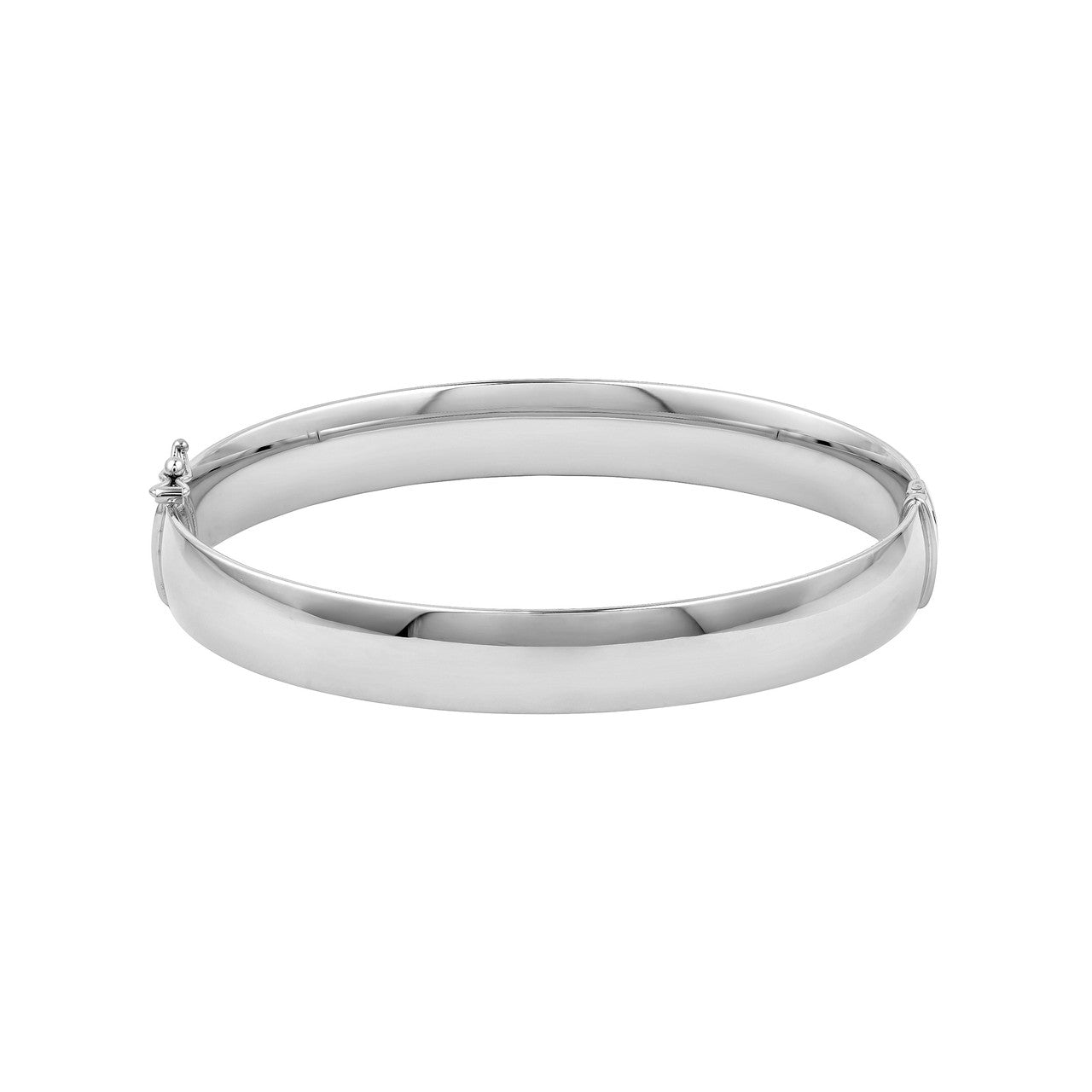 10mm Flat Oval Tube Bangle 14K Gold