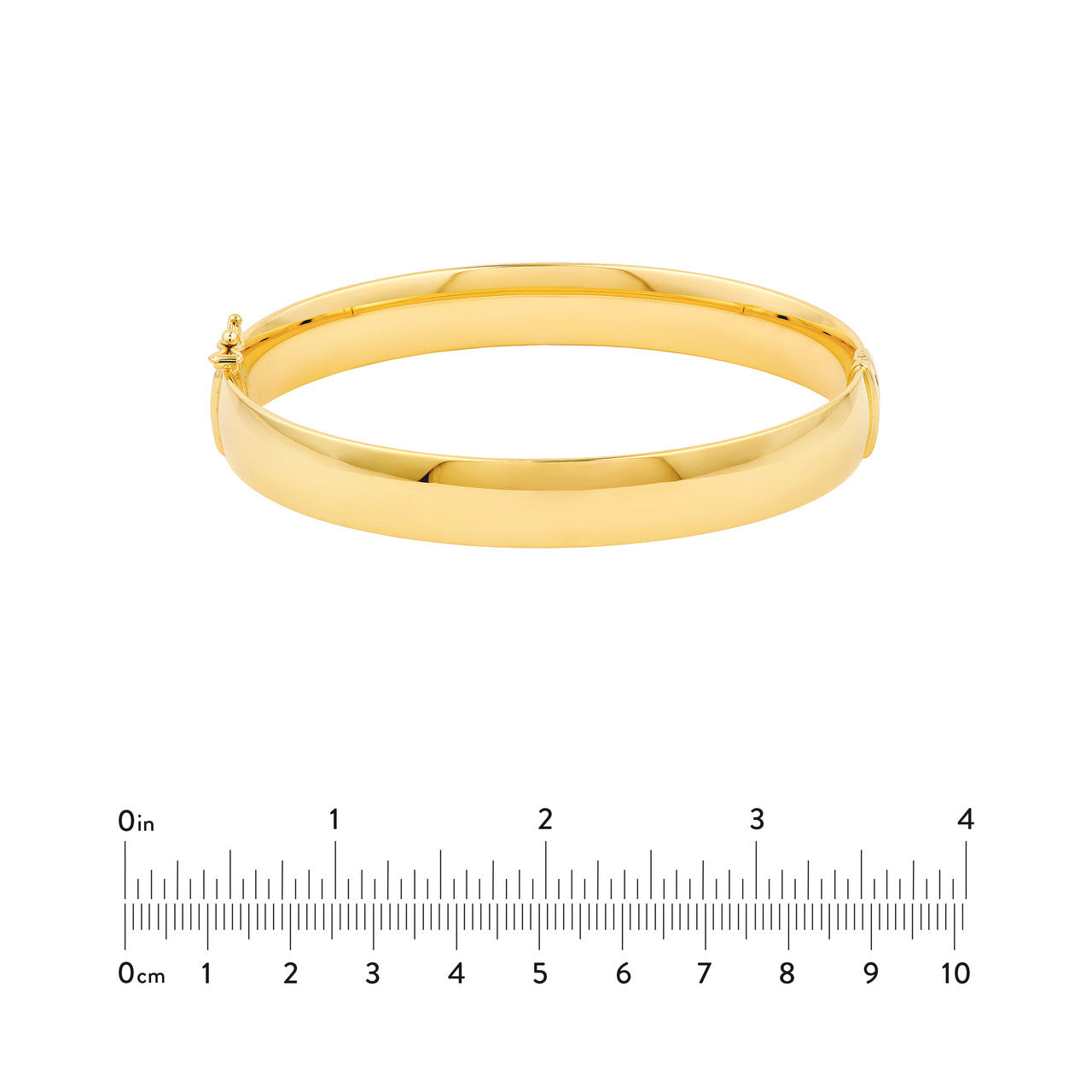 10mm Flat Oval Tube Bangle 14K Gold