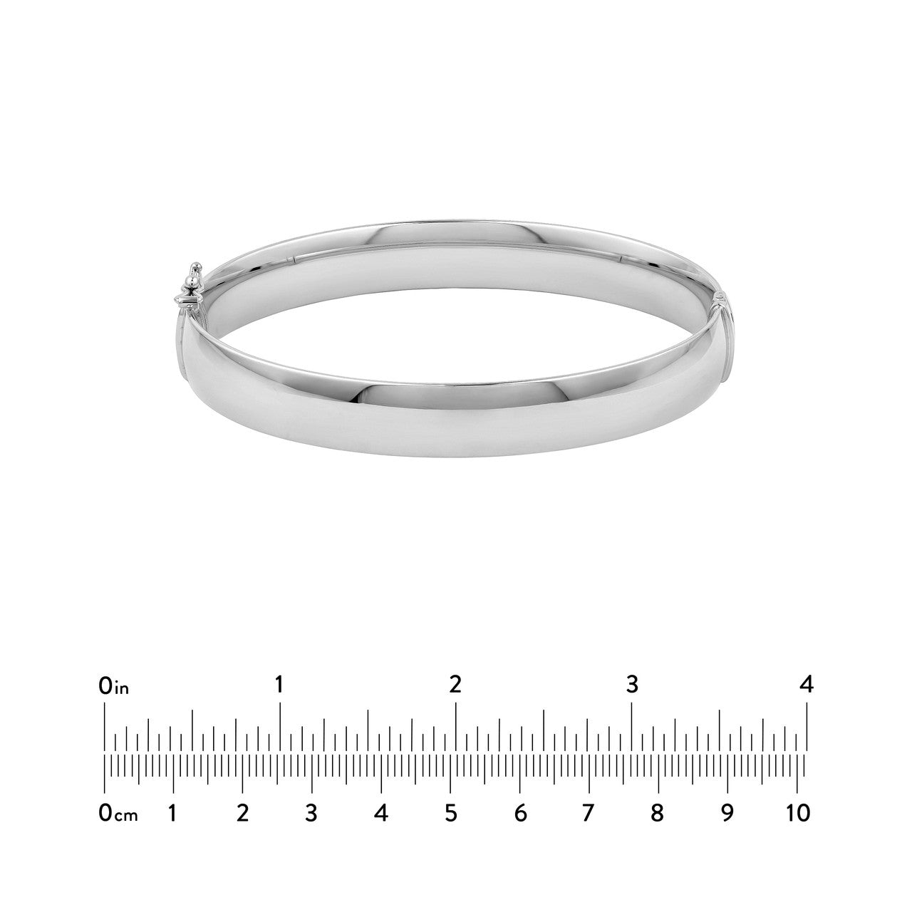 10mm Flat Oval Tube Bangle 14K Gold