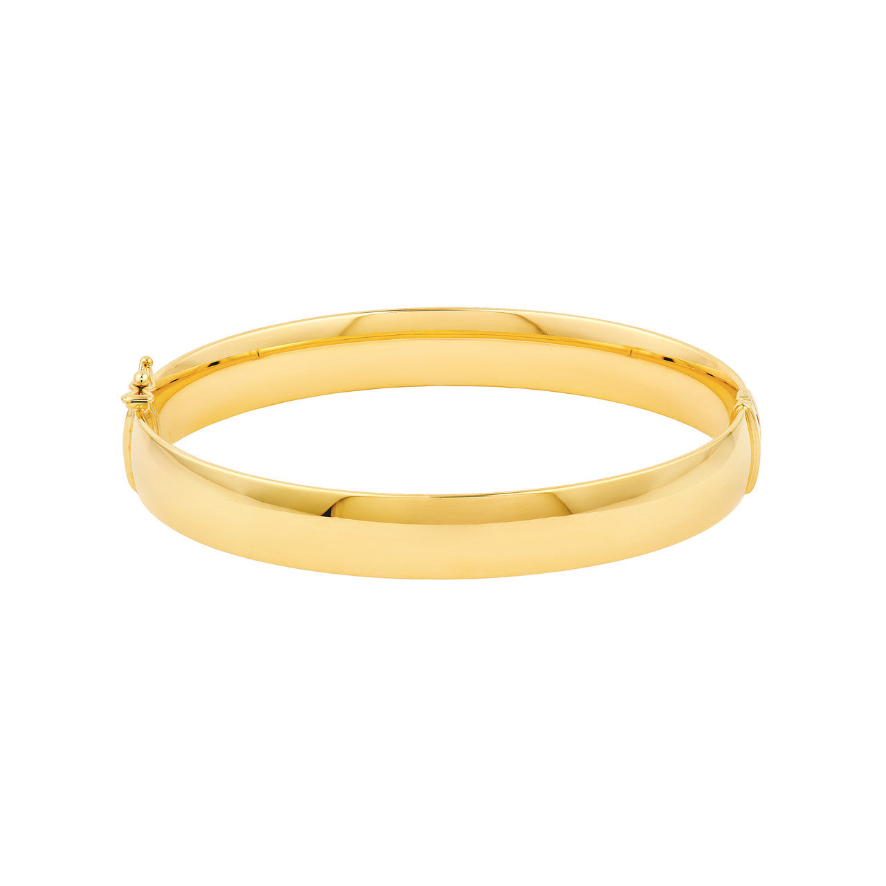 10mm Flat Oval Tube Bangle 14K Gold