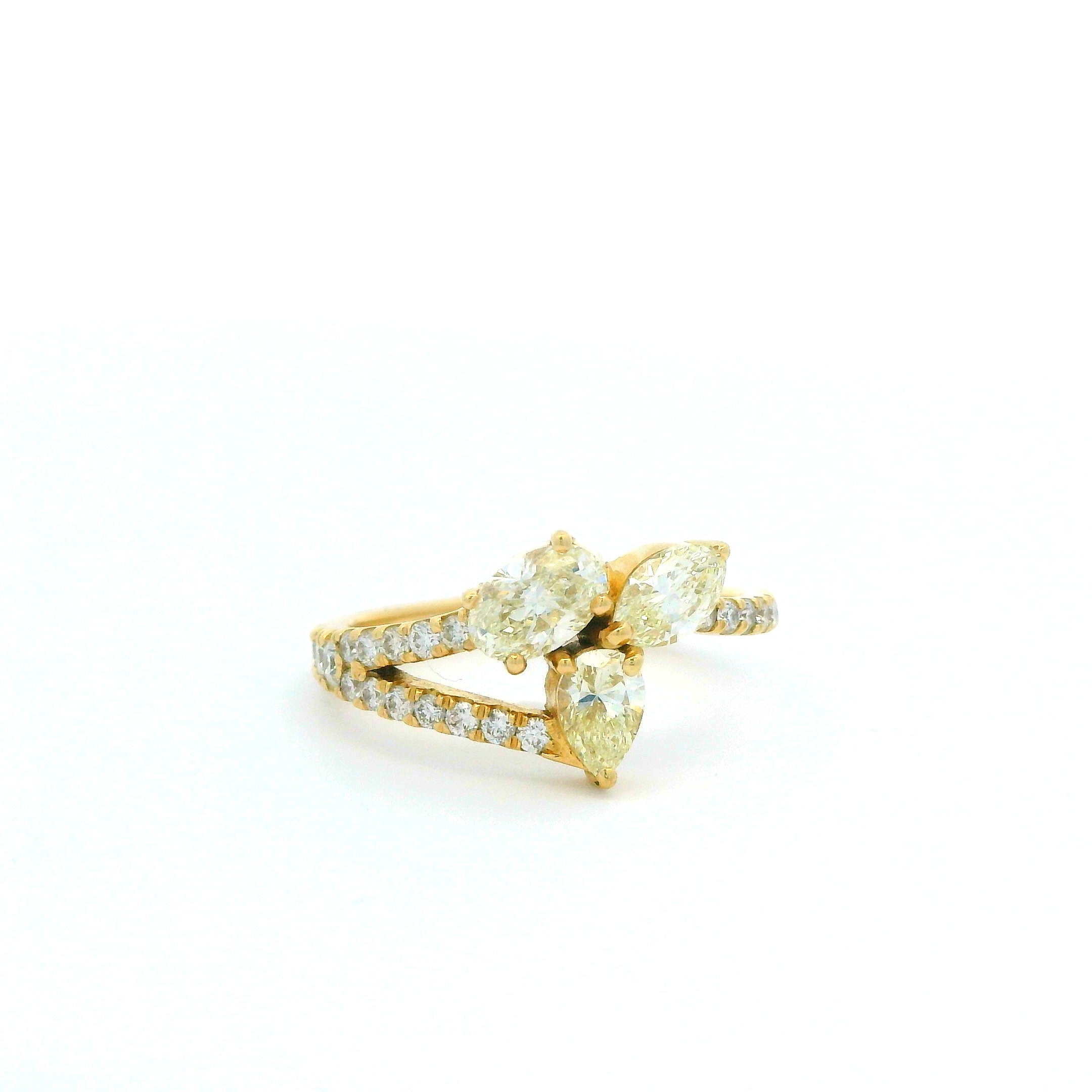1.22 CTW Pear-Cut Diamond Pavé Ring